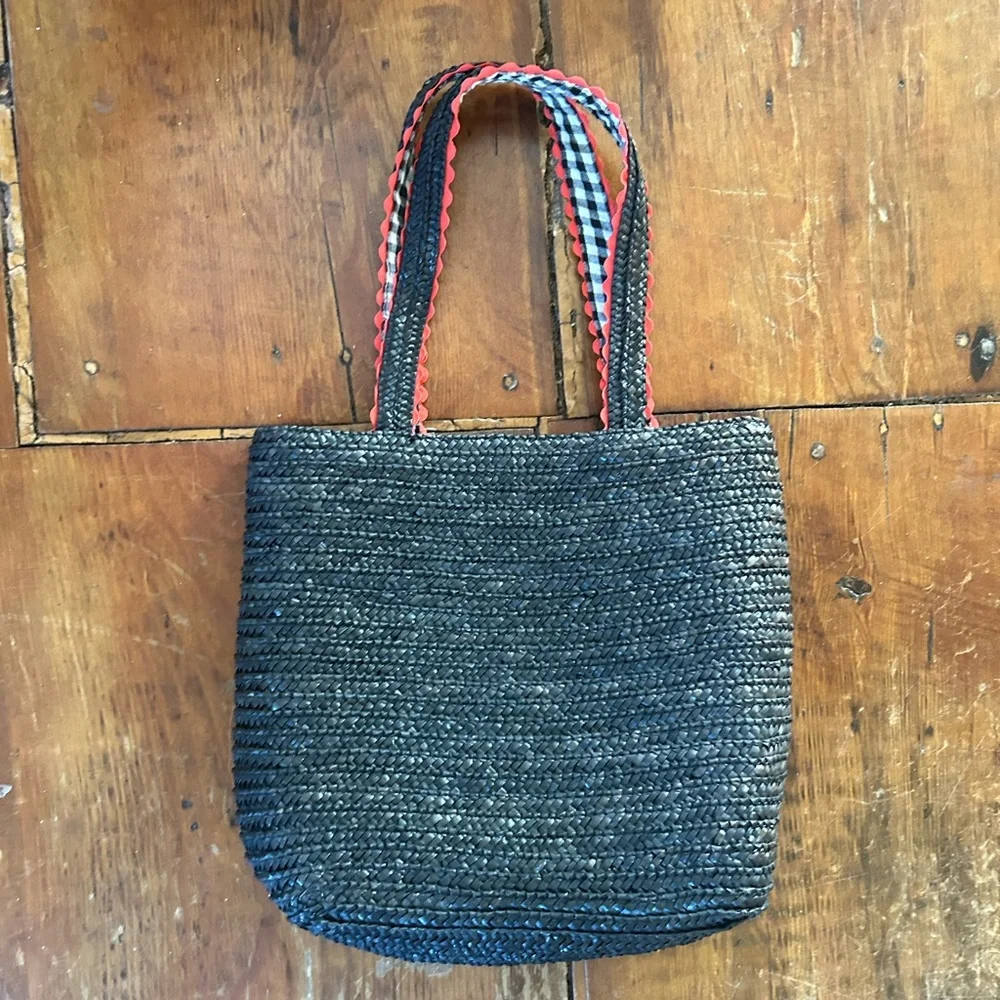 Cappelli Straw World Hand Bag Purse picnic lobster ladybug - Picture 2 of 6